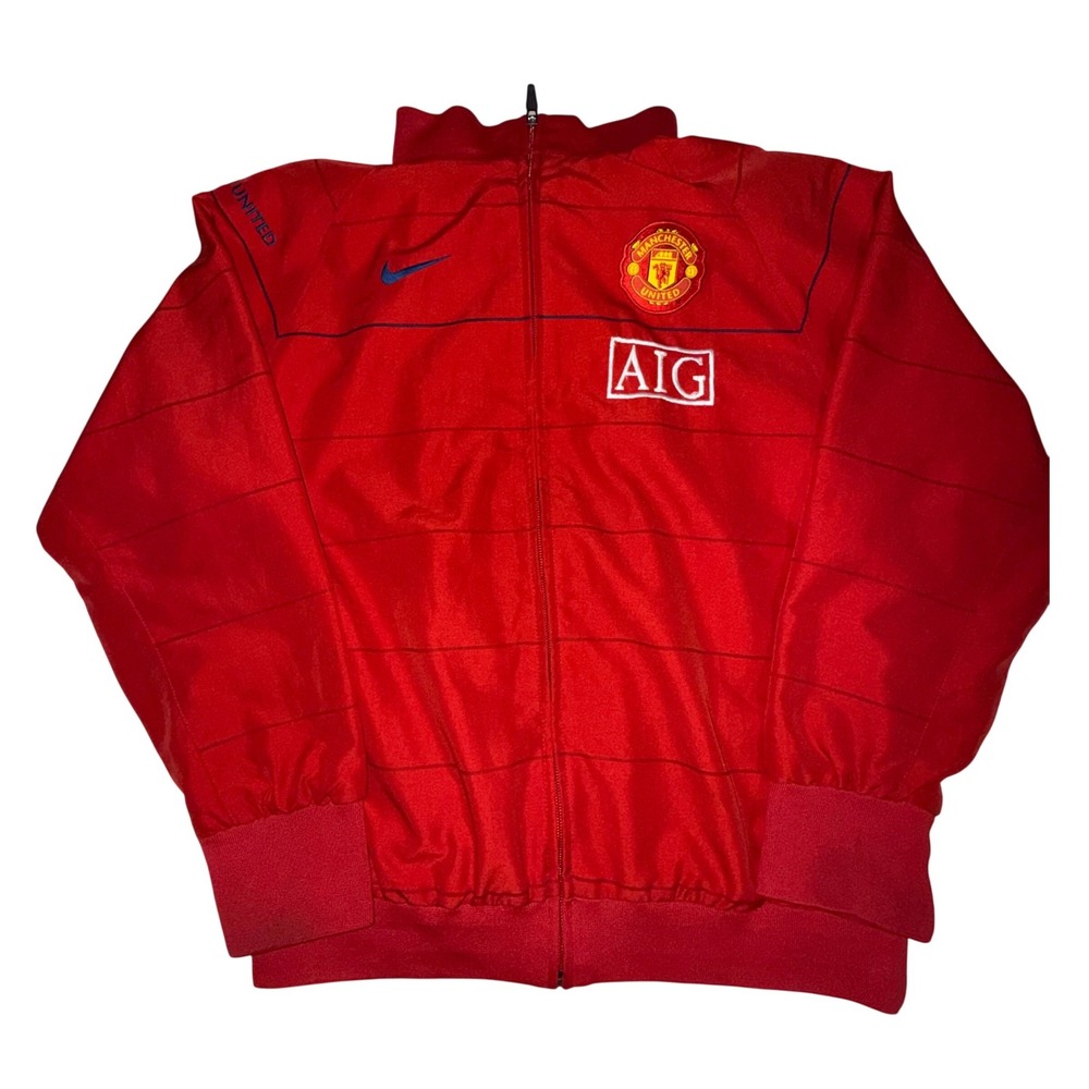 Nike Manchester United Jacket Youth L Red Full Zip AIG Soccer Blokecore Training